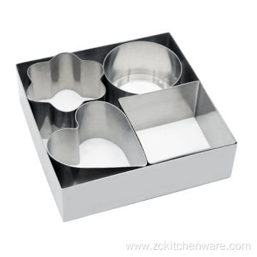 Flower Shape Stainless Steel Cake Cutters With Pusher